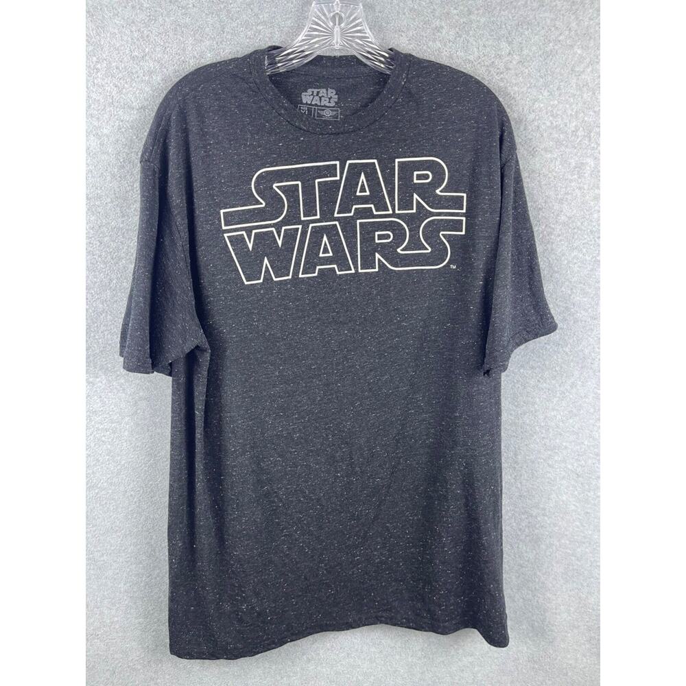 Star Wars Shirt Men's XL Black Stone Wash Short Sleeve Nerdcore‎ Space Disney